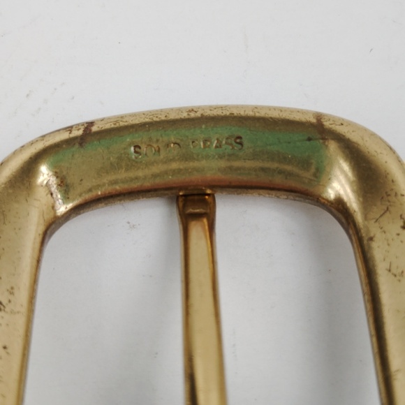 Brown Leather Belt With Brass Buckle - Picture 7 of 14